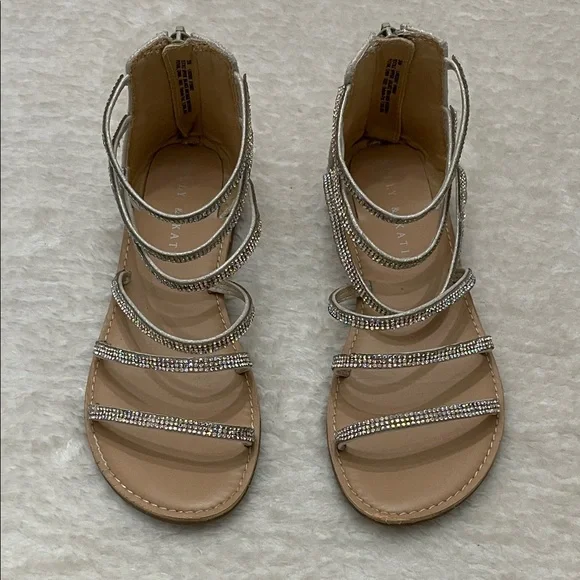 Silver Rhinestone Gladiator Evening Sandals - Picture 2 of 8